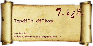 Topán Ákos névjegykártya